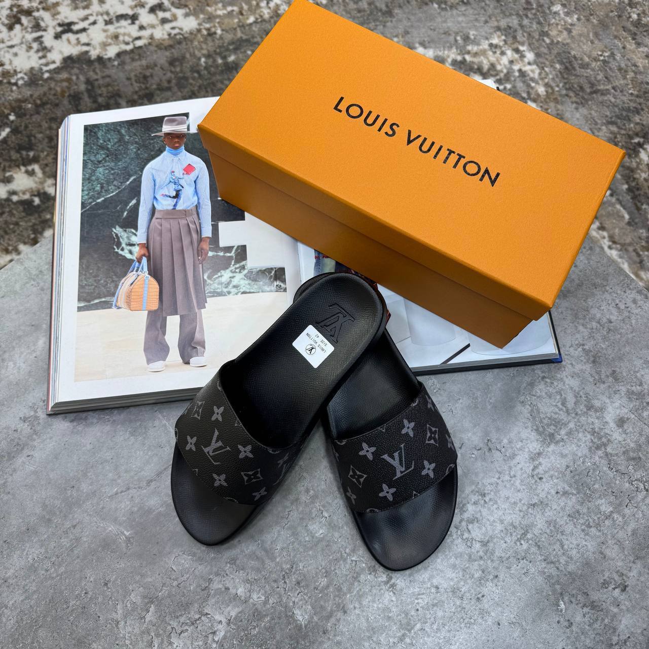 Louis Vuitton Waterfront Mule Monogram Slides - Premium Pool Sandals UK reps AAA Quality