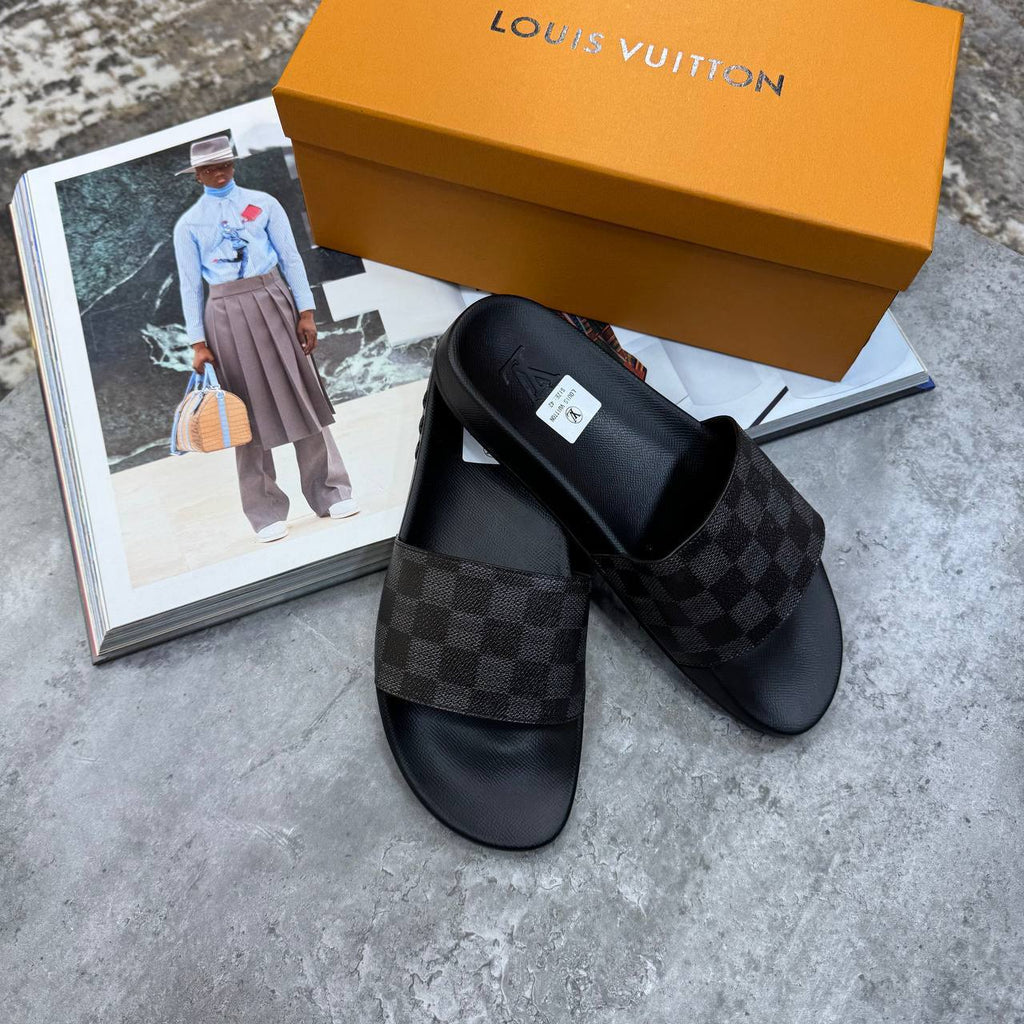 Louis Vuitton Waterfront Mule Monogram Slides - Premium Pool Sandals UK Reps AAA Quality