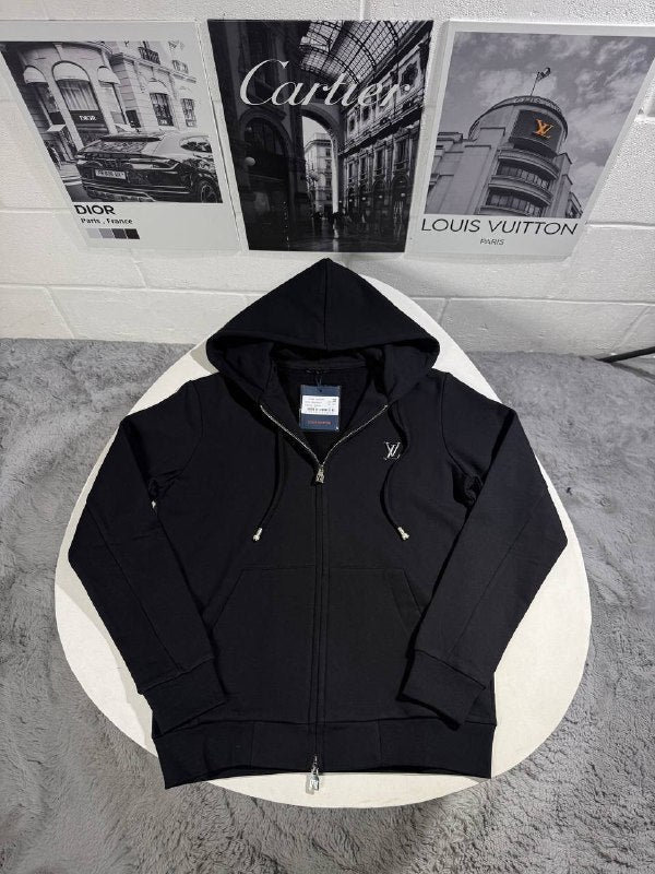 Louis Vuitton Men's Luxury Metal Logo Grey Fleece Tracksuit AAA Quality Reps UK