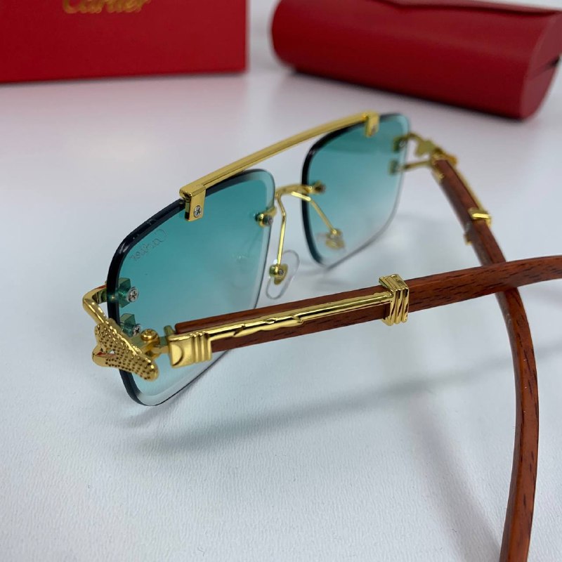 Cartier Men's Luxury Rimless Wood Temples Sunglasses Collection Set AAA Quality Reps UK