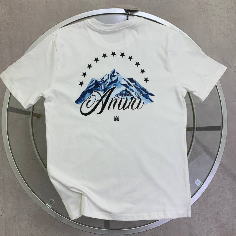 Amiri Men's Mountain Graphic Script Logo T-Shirt Collection AAA Quality Reps UK