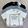 Dior Men's Luxury T-Shirt featuring Les Fleurs du Mal Book Cover Graphic AAA Quality Reps UK