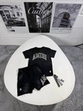 Amiri Kids Luxury Varsity Logo T-Shirt & Shorts Set AAA Quality Reps UK