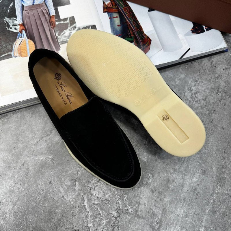 Loro Piana Men's Luxury Summer Walk Navy Suede Loafers AAA Quality Reps UK