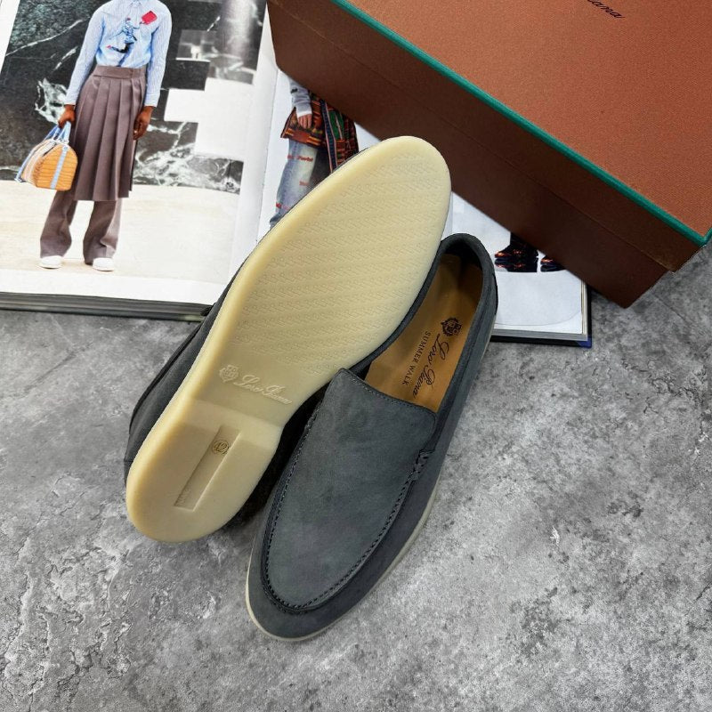 Loro Piana Men's Luxury Summer Walk Navy Suede Loafers AAA Quality Reps UK