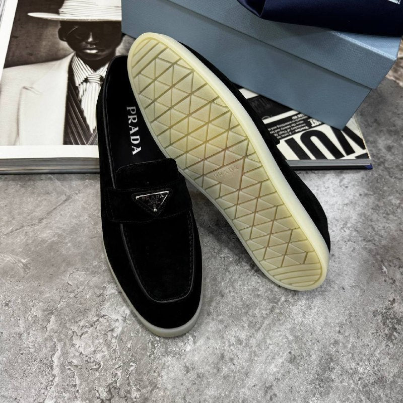 Prada Suede Men's Luxury Monochromatic Loafers AAA Quality Reps UK