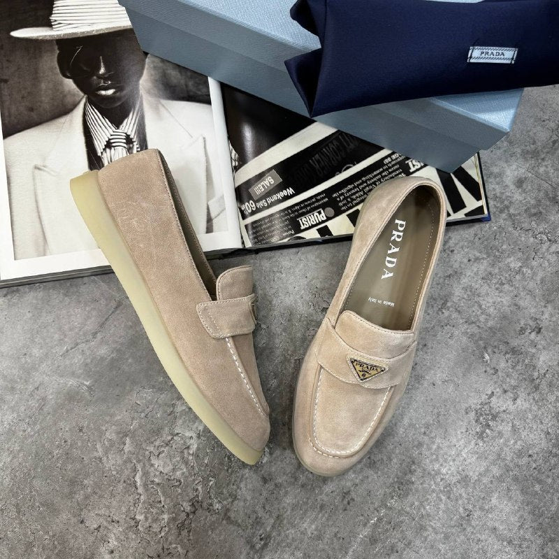 Prada Suede Men's Luxury Monochromatic Loafers AAA Quality Reps UK