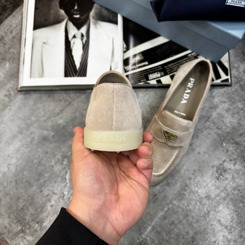 Prada Suede Men's Luxury Monochromatic Loafers AAA Quality Reps UK