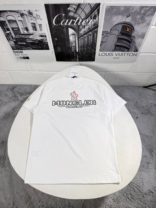 Moncler Classic Men's Luxury Double Logo Patch Cotton T-Shirt AAA Quality Reps UK