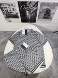 Dior Mem's Luxury Oblique Monogram Silk Knit Polo and Shorts Set AAA Quality Reps UK