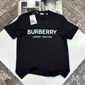 Black Burberry T-shirt With White Logo UK Reps AAA+ Quality
