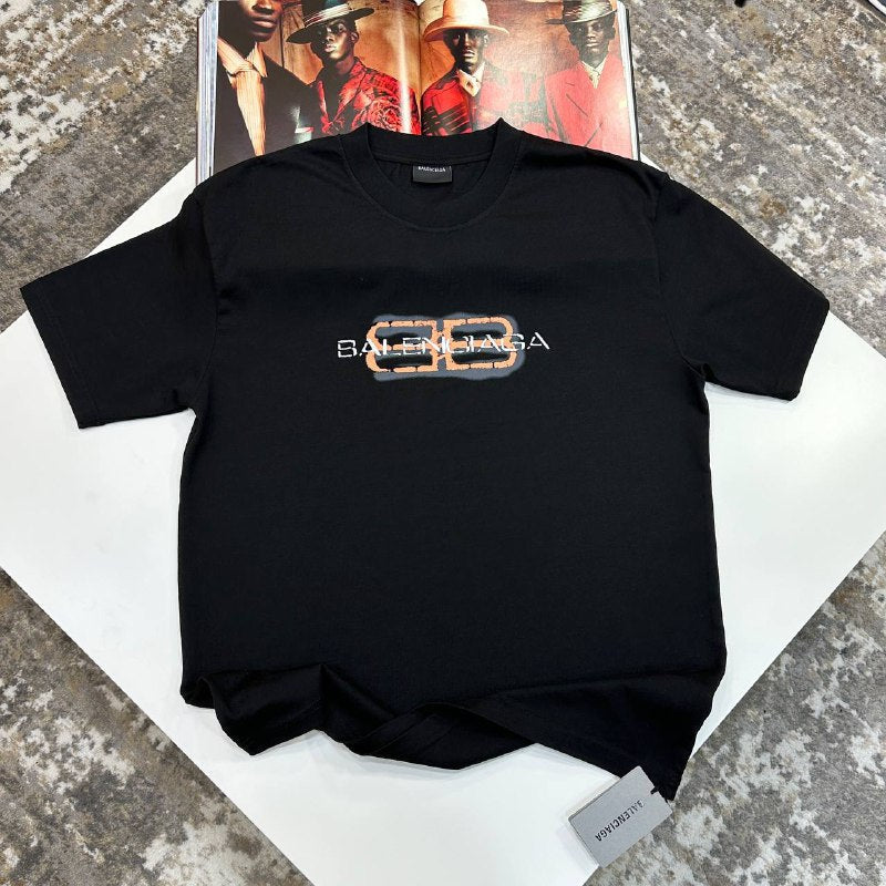 Balenciaga Hand-Drawn BB Icon T-Shirt in a medium fit, featuring a distressed stencil logo UK Reps AAA+ Quality