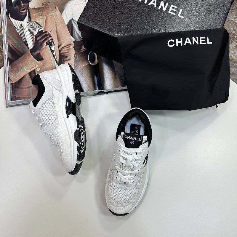 Chanel CC Logo Mesh, Suede & Grained Calfskin Trainers UK Reps AAA+ Quality