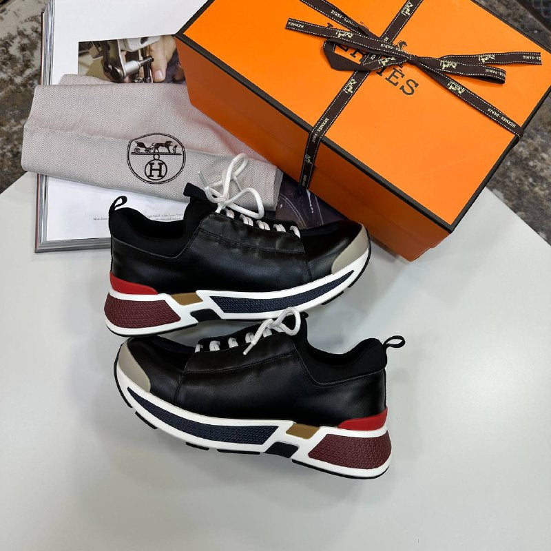 Hermès Just Sneaker in Technical Jersey and Calfskin UK Reps AAA+ Quality
