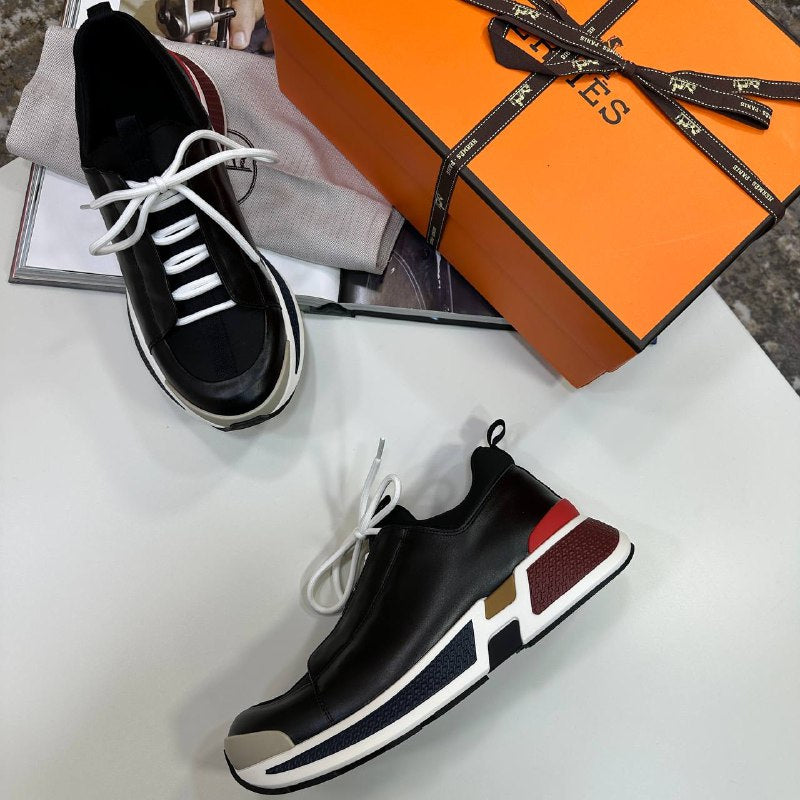 Hermès Just Sneaker in Technical Jersey and Calfskin UK Reps AAA+ Quality
