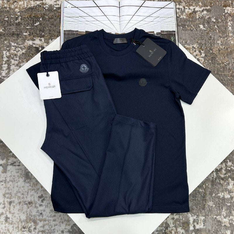 Moncler Logo Patch Cotton T-Shirt & Sweatpants Set UK Reps AAA+ Quality