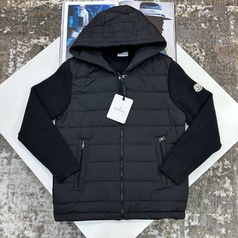 Moncler Down Tricot Hybrid Zip-Up Cardigan UK Reps AAA+ Quality