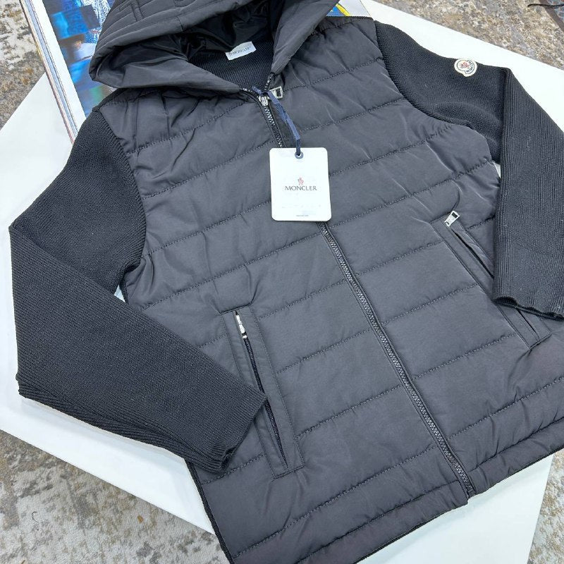 Moncler Down Tricot Hybrid Zip-Up Cardigan UK Reps AAA+ Quality