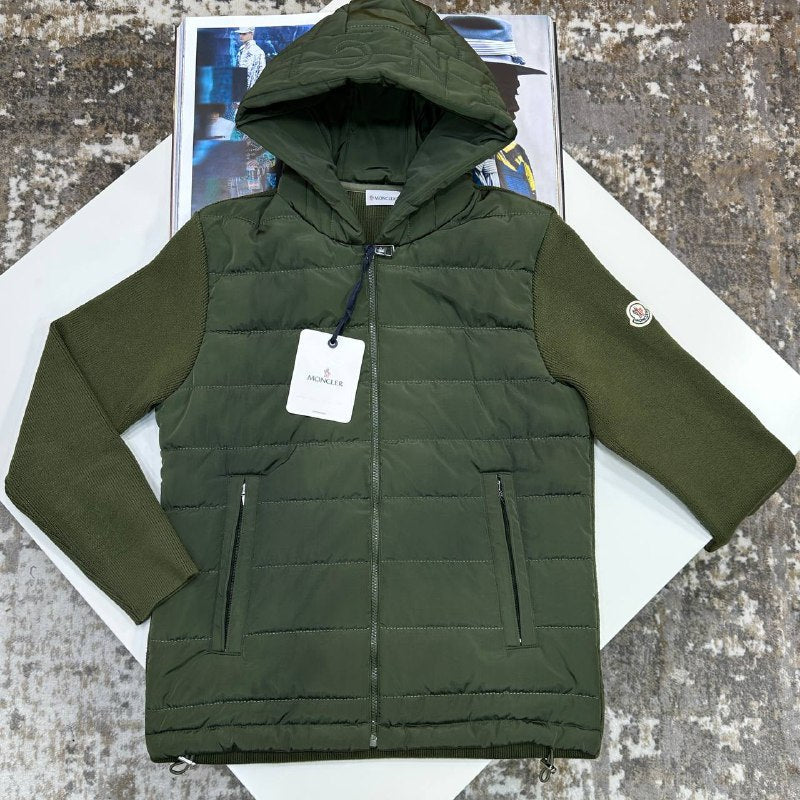 Moncler Down Tricot Hybrid Zip-Up Cardigan UK Reps AAA+ Quality