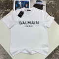 Balmain Paris Flocked Logo Cotton Crew Neck T-Shirt UK Reps AAA+ Quality