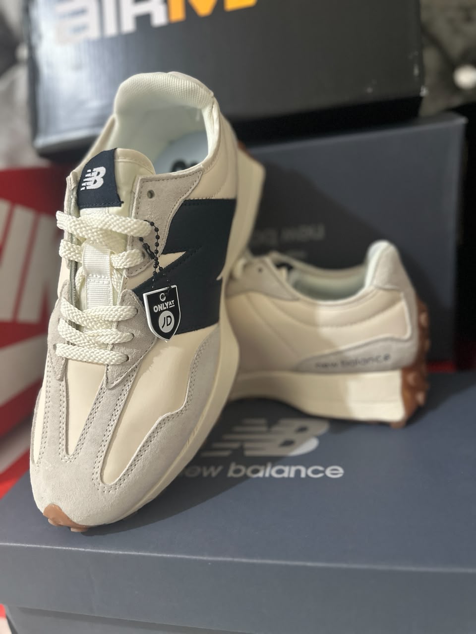 New Balance 327 White Off-White Navy Mens Trainers UK Reps AAA Quality