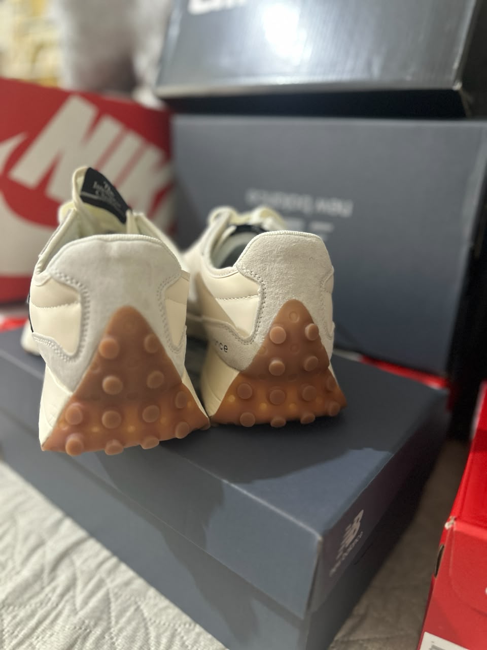 New Balance 327 White Off-White Navy Mens Trainers UK Reps AAA Quality