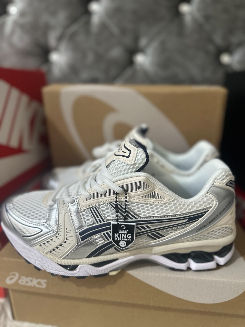 Asics Gel-Kayano 14 "White Midnight Mens Trainers UK Reps AAA Quality