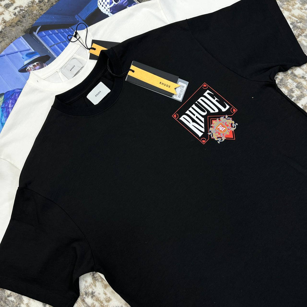 Rhude Card Print Mens T Shirts High Street Fashion Designer in 2 Colors UK Reps AAA Quality