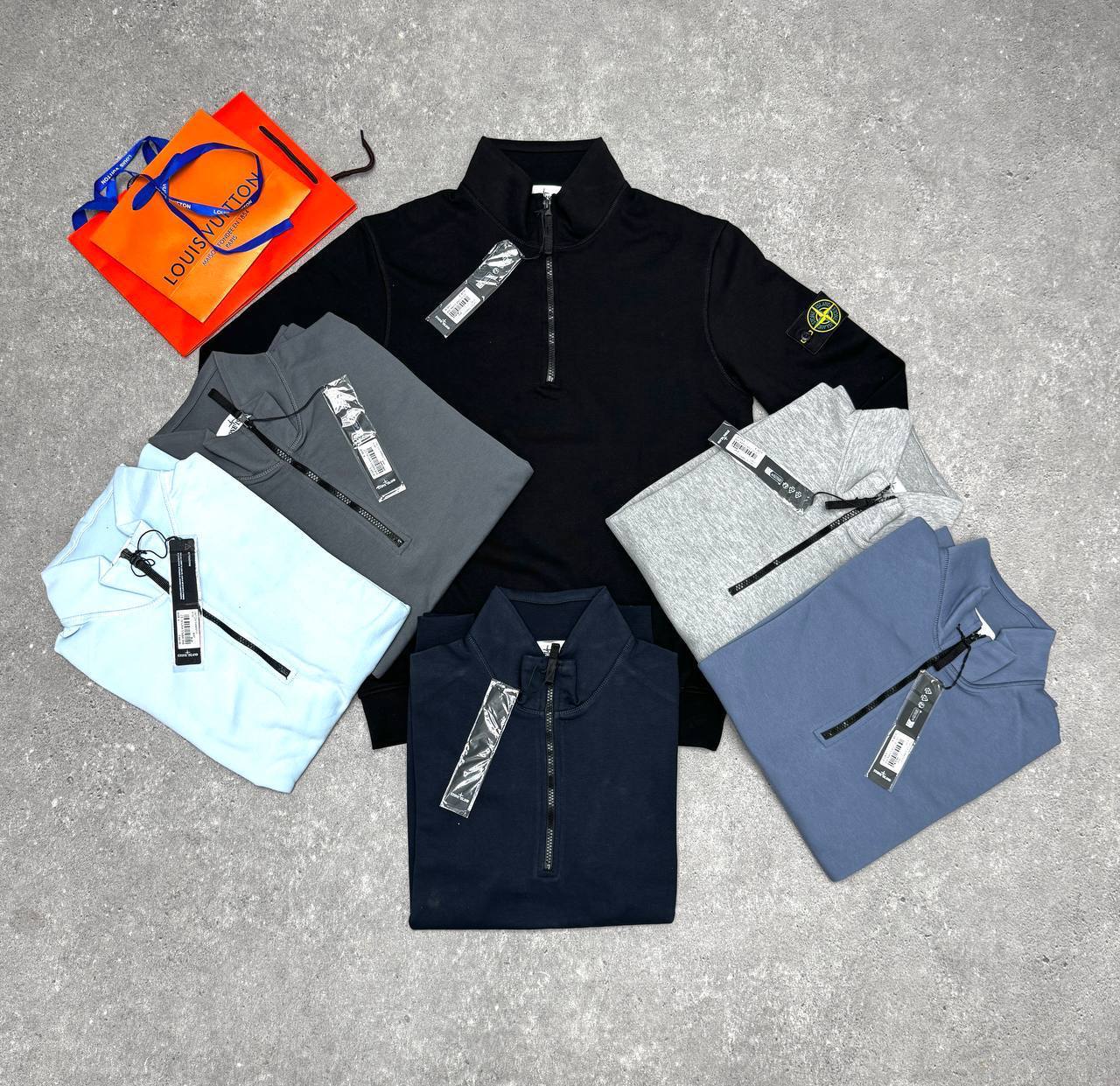 Stone Island Regular-fit Cotton Half-Zip Sweatshirts Mens Logo Patch in Multiple Colors UK Reps AAA Quality