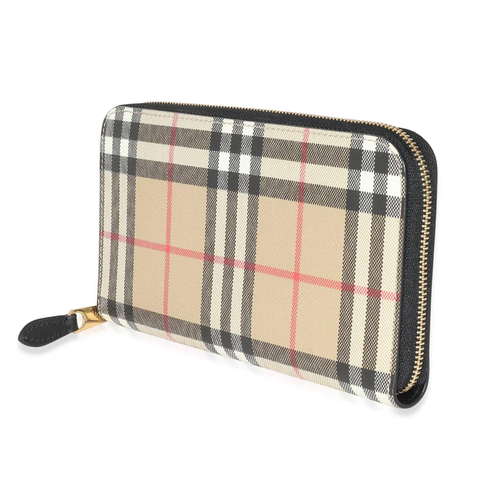 Burberry House Check Canvas Elmore Zip Around Wallet Sale UK