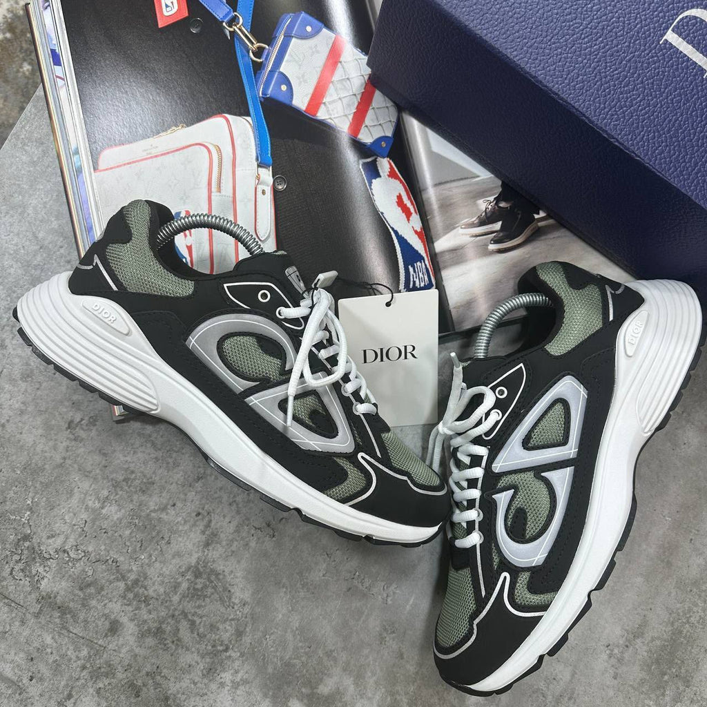 DIOR B30 TRAINERS - KHAKI / BLACK Sneakers for MEN AAA quality