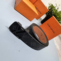 Louis Vuitton Black Logo Styled Belt Men's Women's Leather LV Belt Sale UK