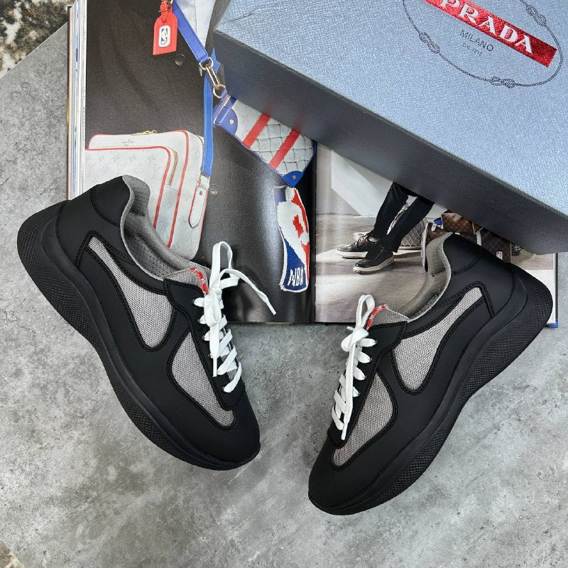 Prada America’s Cup Soft Rubber and Bike Fabric Trainers For Mens UK Reps AAA Quality