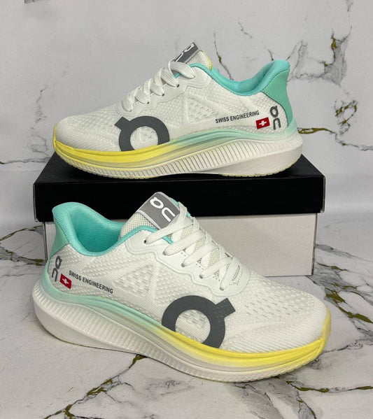 On Cloudboom Yellow White Strike Trainers Womens Best Sale AAA Quality UK Reps