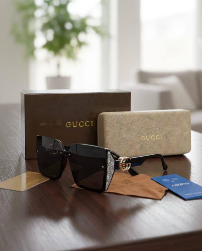 Gucci Black Rectangular Frame Sunglasses UK Replica AAA Quality