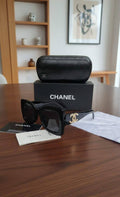 Chanel Square Frame Black Sunglasses Womens Best Sale UK Reps AAA Quality