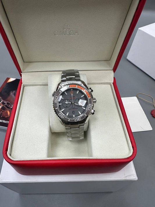 Omega Seamaster Planet Ocean Co Axial Master Grey Dial Mens Watch UK Reps AAA Quality