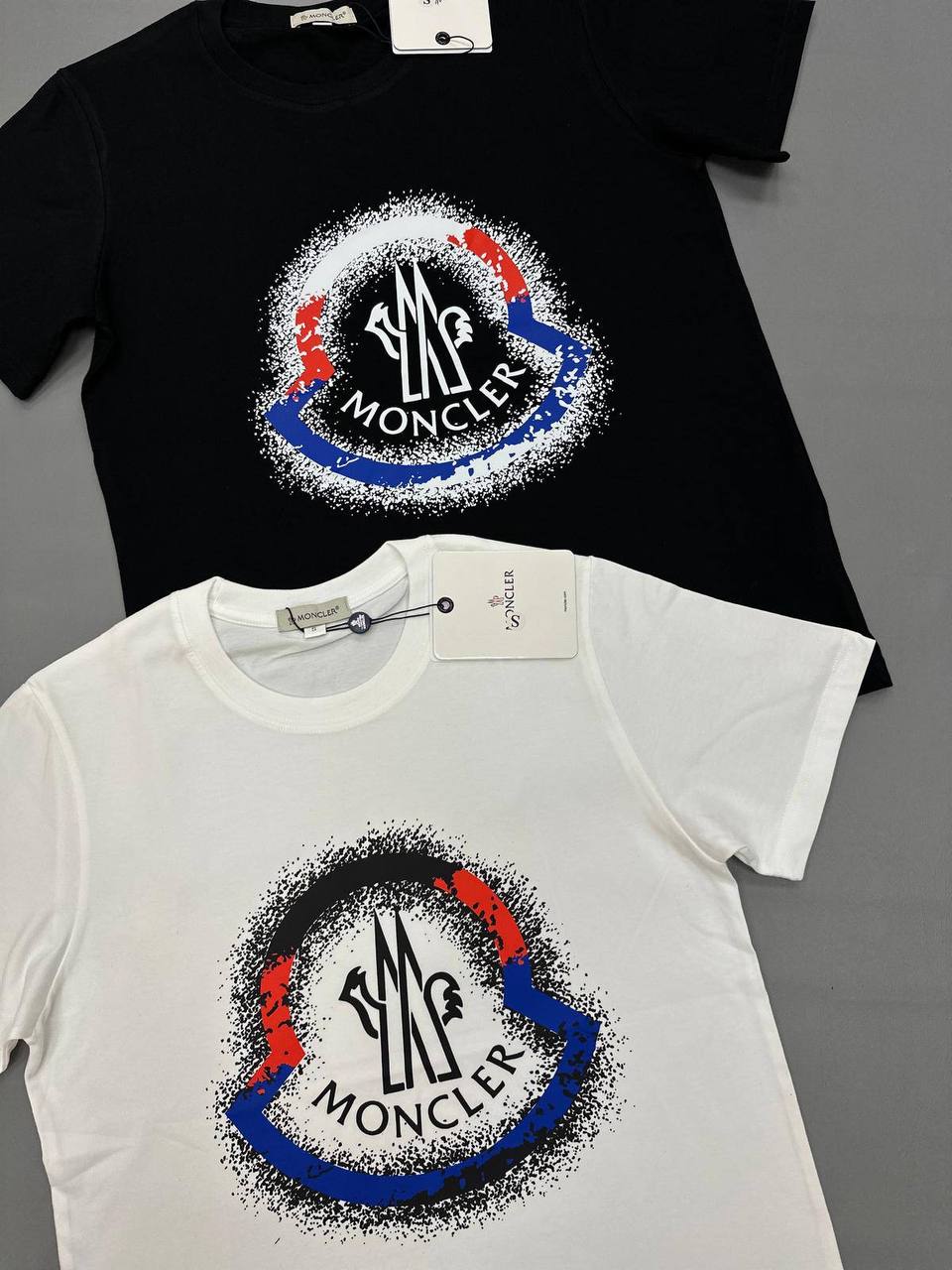 Moncler Graphic Logo Cotton T-Shirts Mens in 2 Colors UK Reps AAA Quality