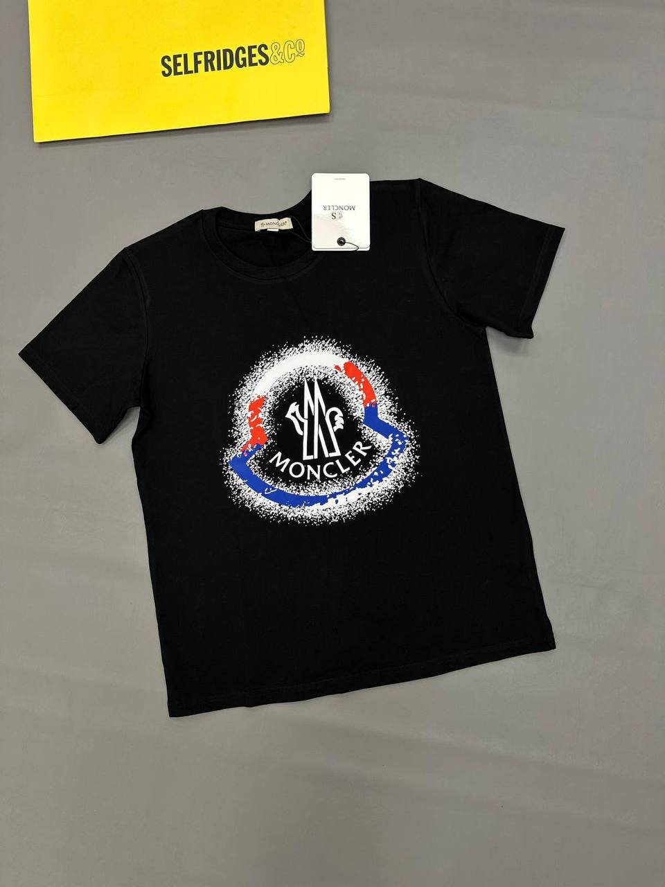 Moncler Graphic Logo Cotton T-Shirts Mens in 2 Colors UK Reps AAA Quality
