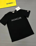 Moncler Outline Logo Cotton T-Shirts Mens in Black Color UK Reps AAA Quality