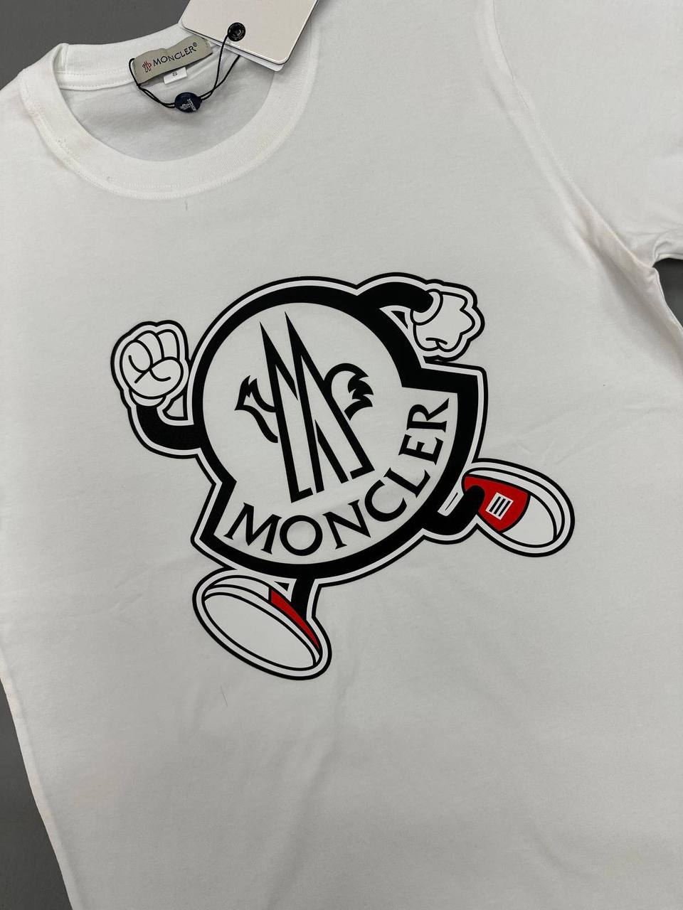 Moncler Running Logo T-Shirts Mens in White Color UK Reps AAA Quality