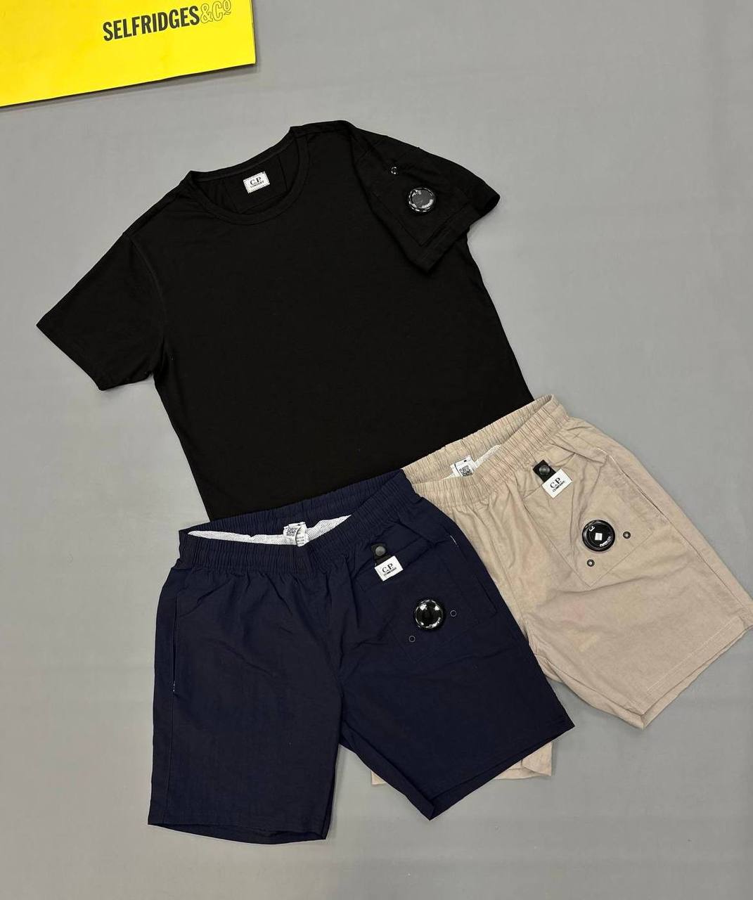 CP Company Logo Cotton T-Shirts & Shorts Sets Men's in Multiple Colors UK Reps AAA Quality