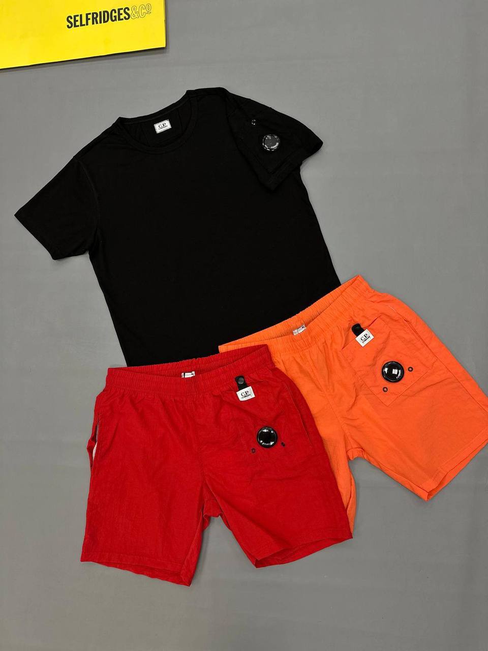 CP Company Logo Cotton T-Shirts & Shorts Sets Men's in Multiple Colors UK Reps AAA Quality