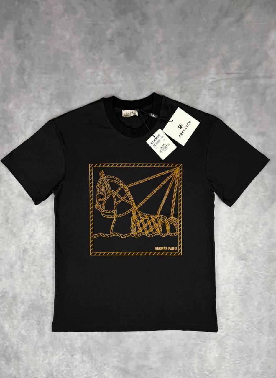 Hermes Horse Print T-shirt Mens in 2 Colors UK Reps AAA Quality