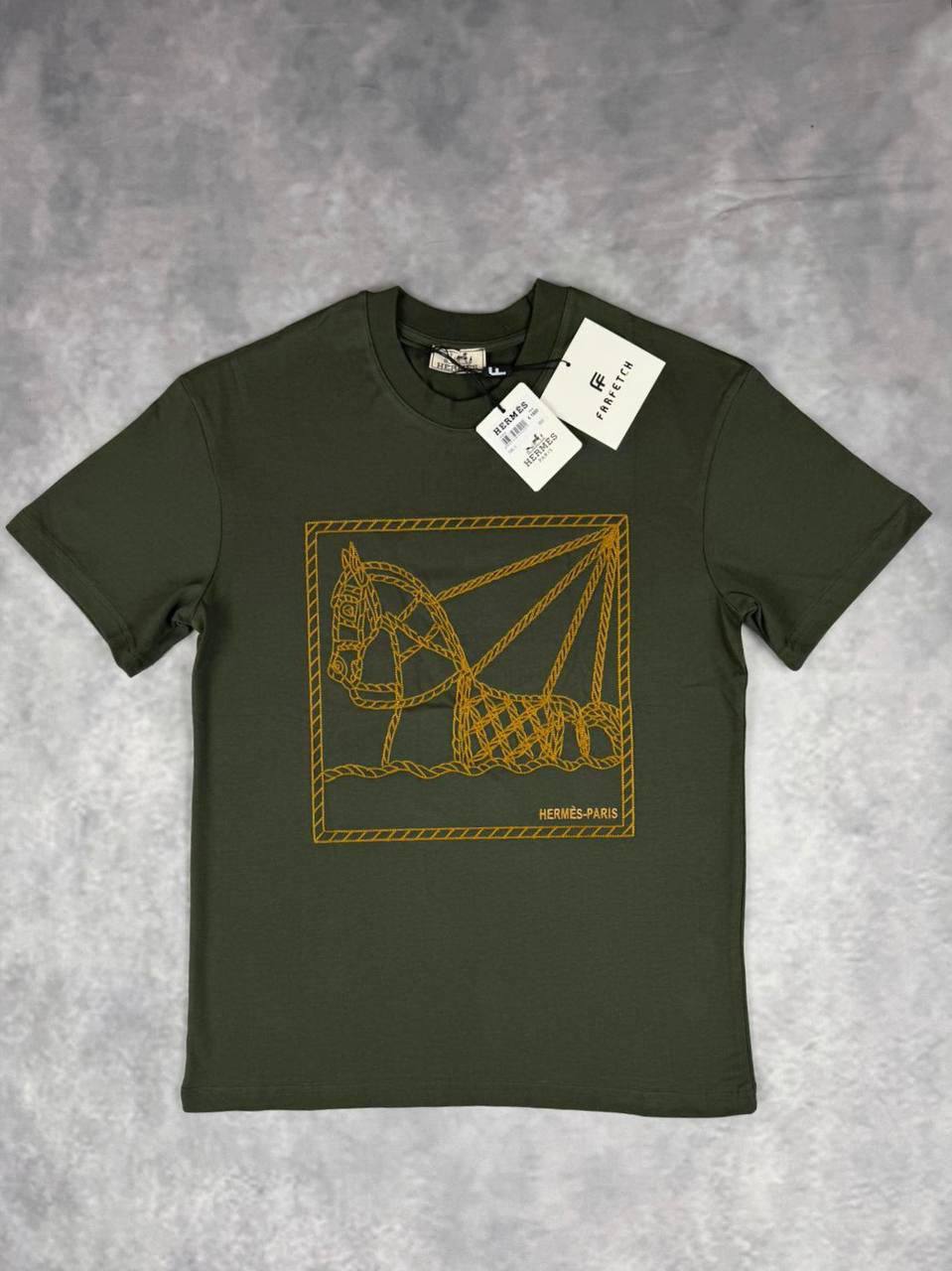 Hermes Horse Print T-shirt Mens in 2 Colors UK Reps AAA Quality