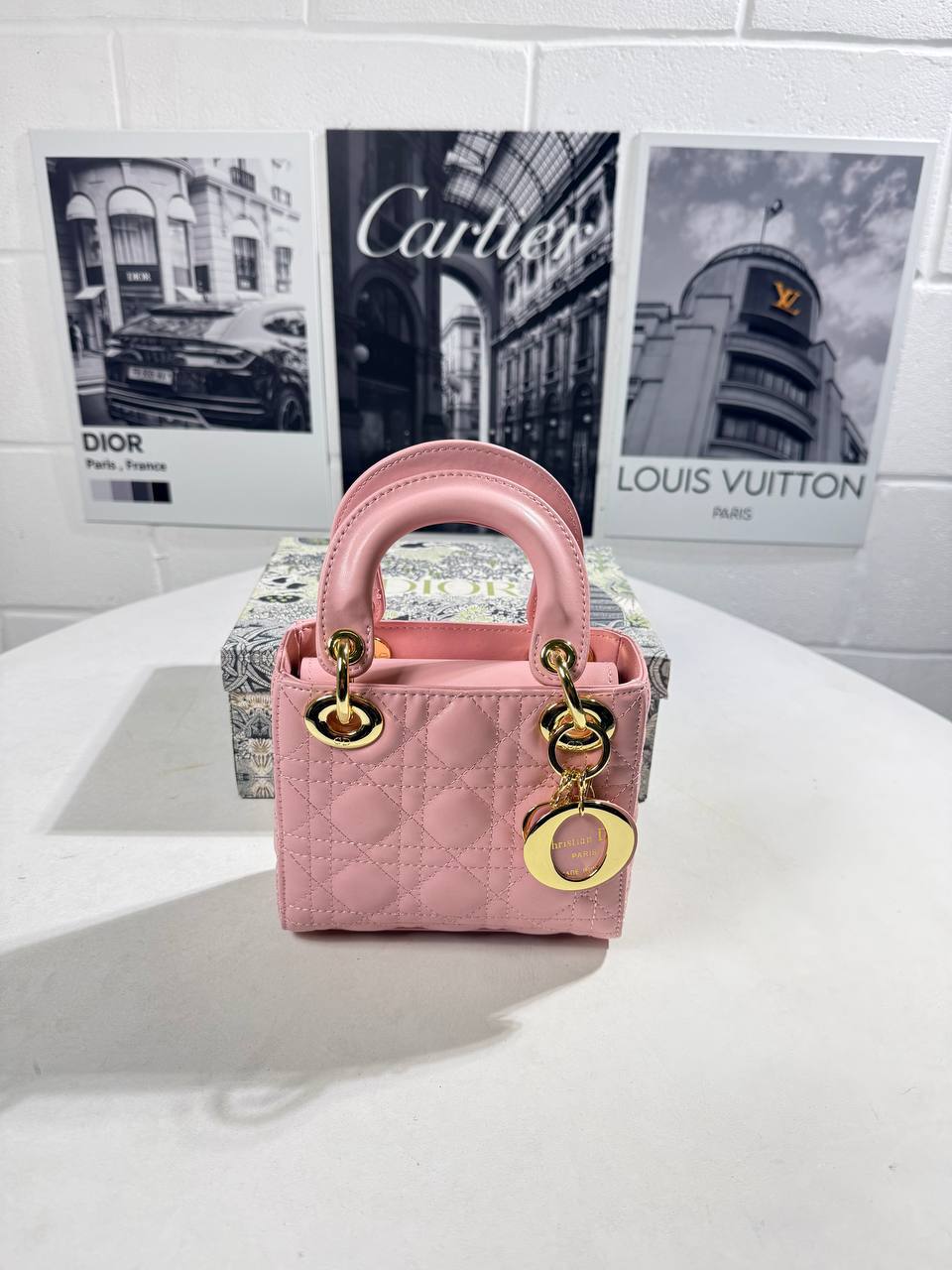 Christian Dior Metallic Cannage Mini Handbag Womens in 2 Colors UK Reps AAA Quality