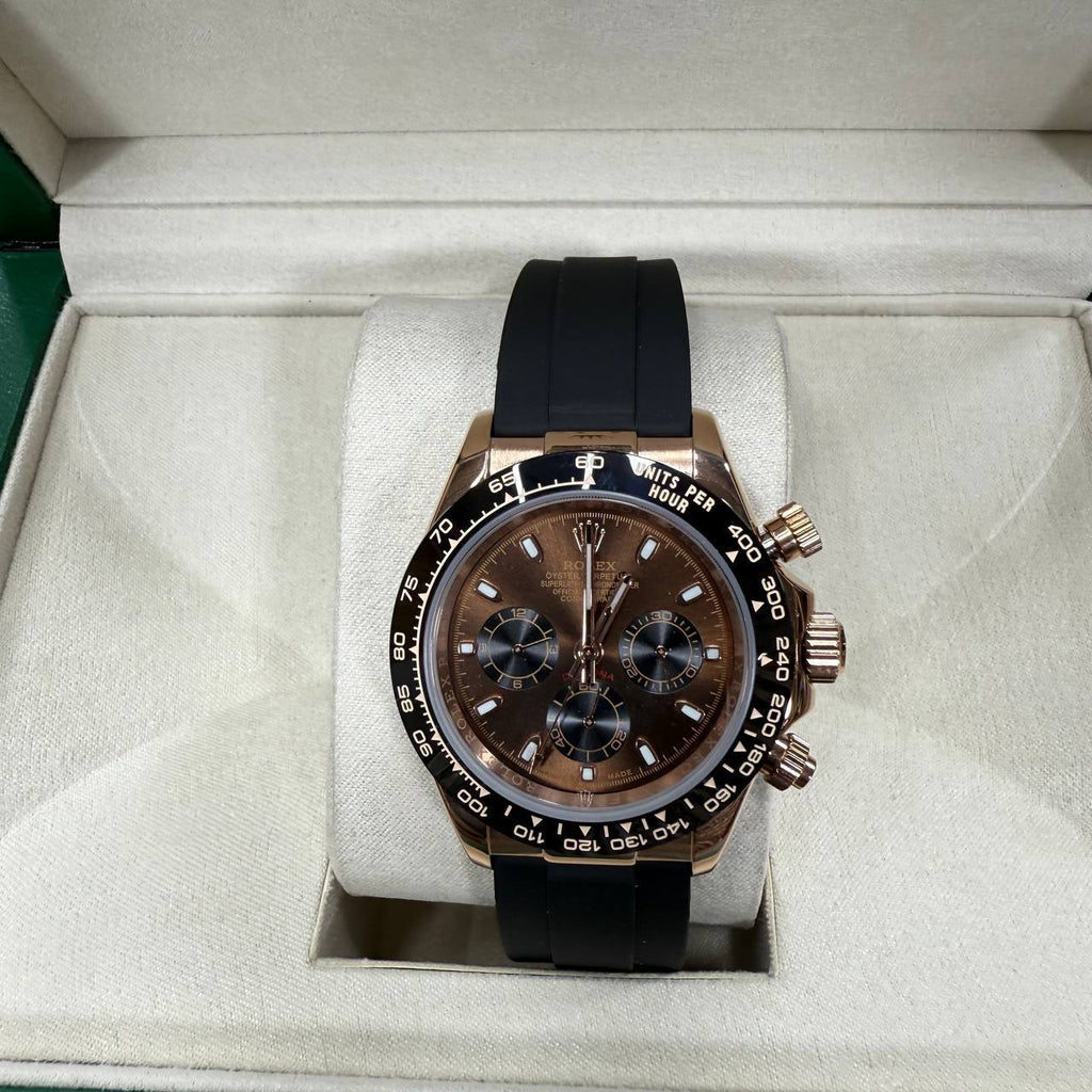 Rolex Daytona Brown Dial Black Rubber Strap Men's Watch AAA Quality UK Reps