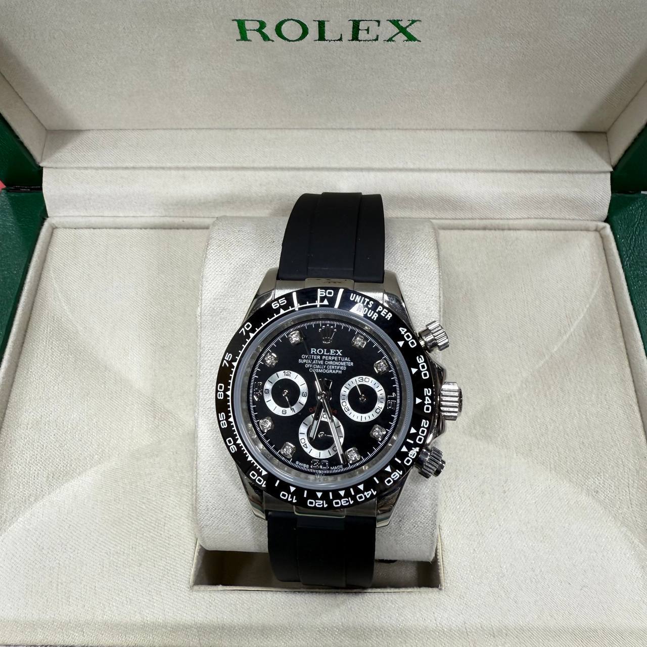 Rolex Daytona Black Dial Black Rubber Strap Men's Watch AAA Quality UK Reps