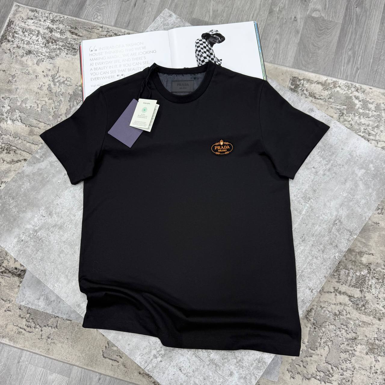 Prada Logo Men's T-Shirts in 2 Colors Best Sale UK Reps AAA Quality