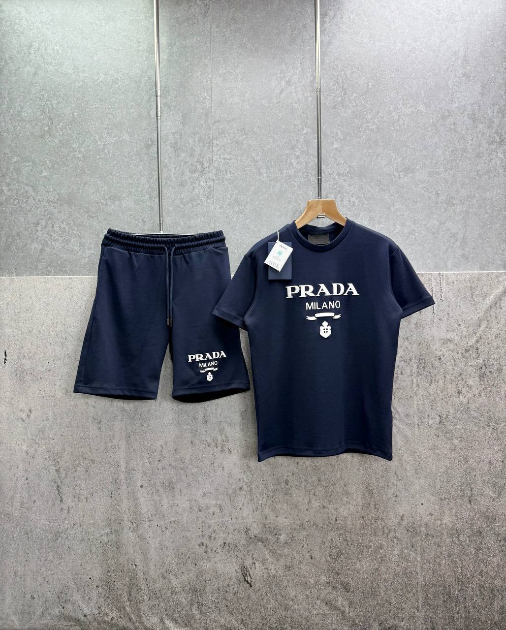 Prada Logo T-Shirts & Shorts Set in Multiple Colors Mens UK Reps AAA Quality